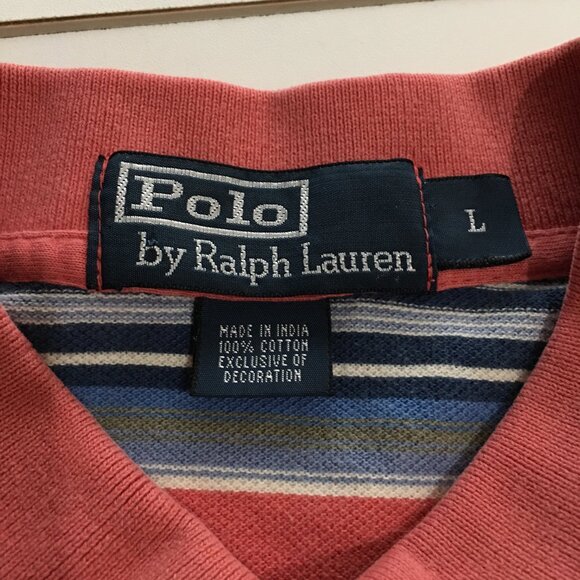 Polo Ralph Lauren Mens Large Short Sleeve Polo Shirt Striped - Picture 5 of 8